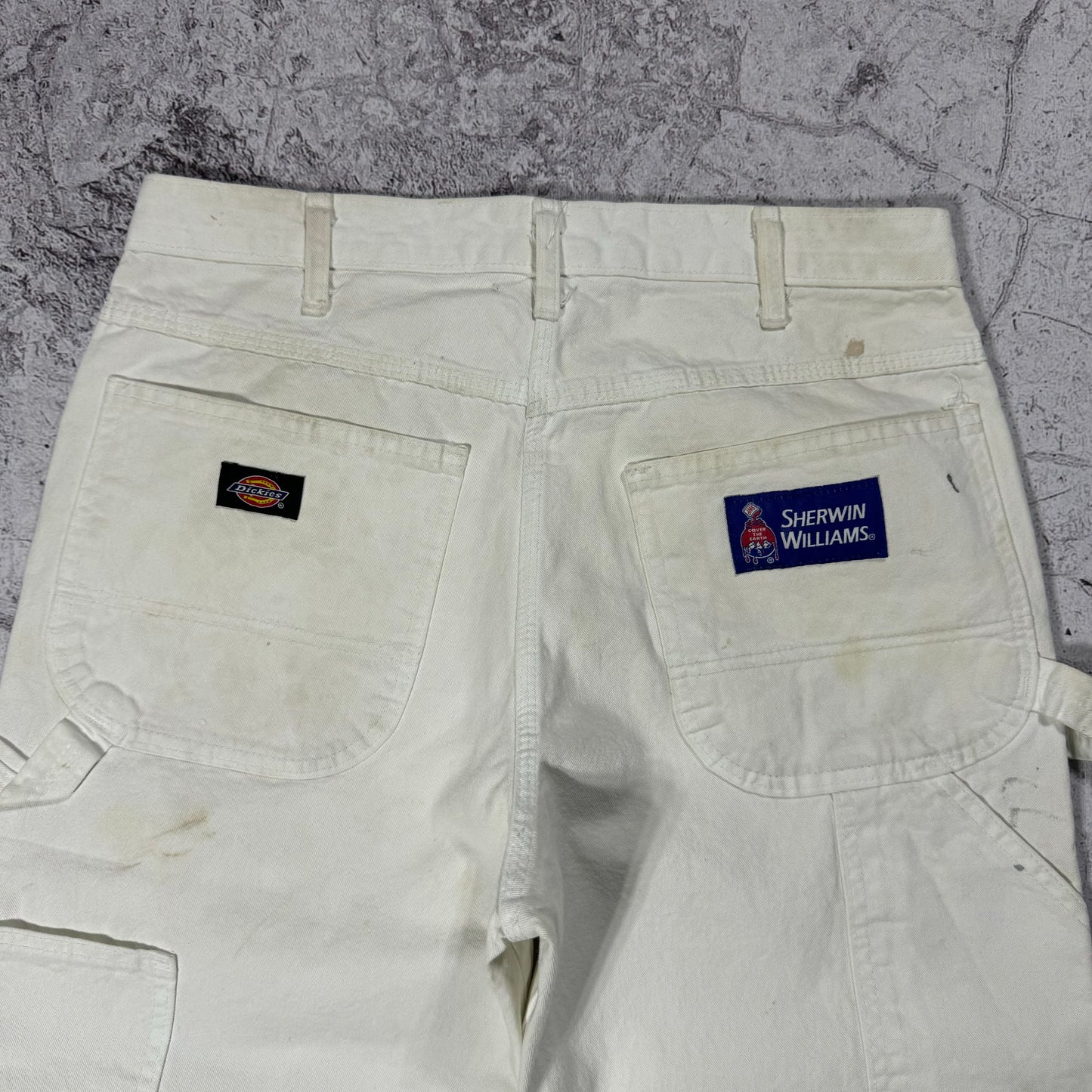 Dickies White Painters Carpenter Pants (30)