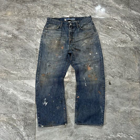 Gap Loose Fit Distressed Paint Splatter Denim Jeans (33)