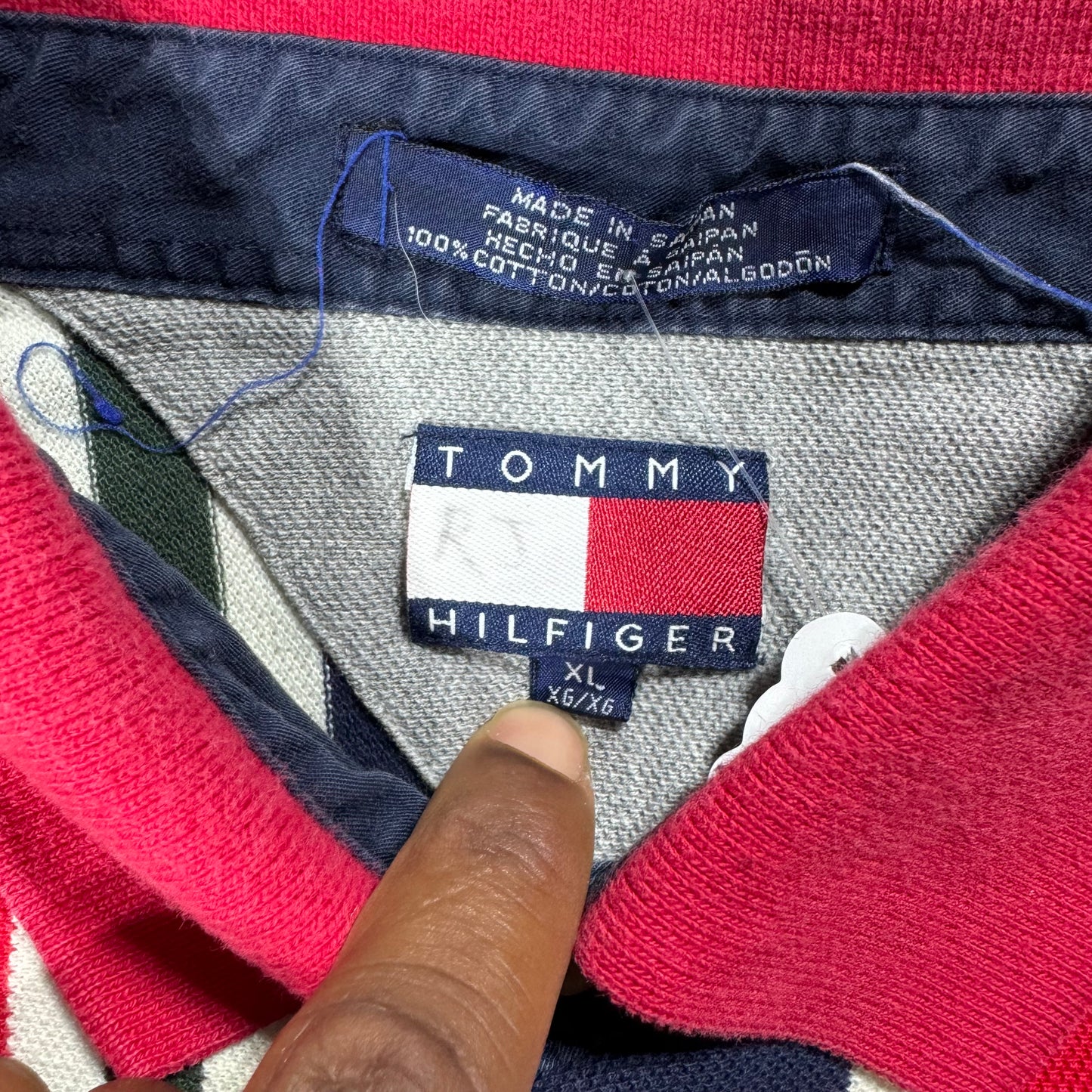 Vintage Tommy Hilfiger Striped Polo (XL)