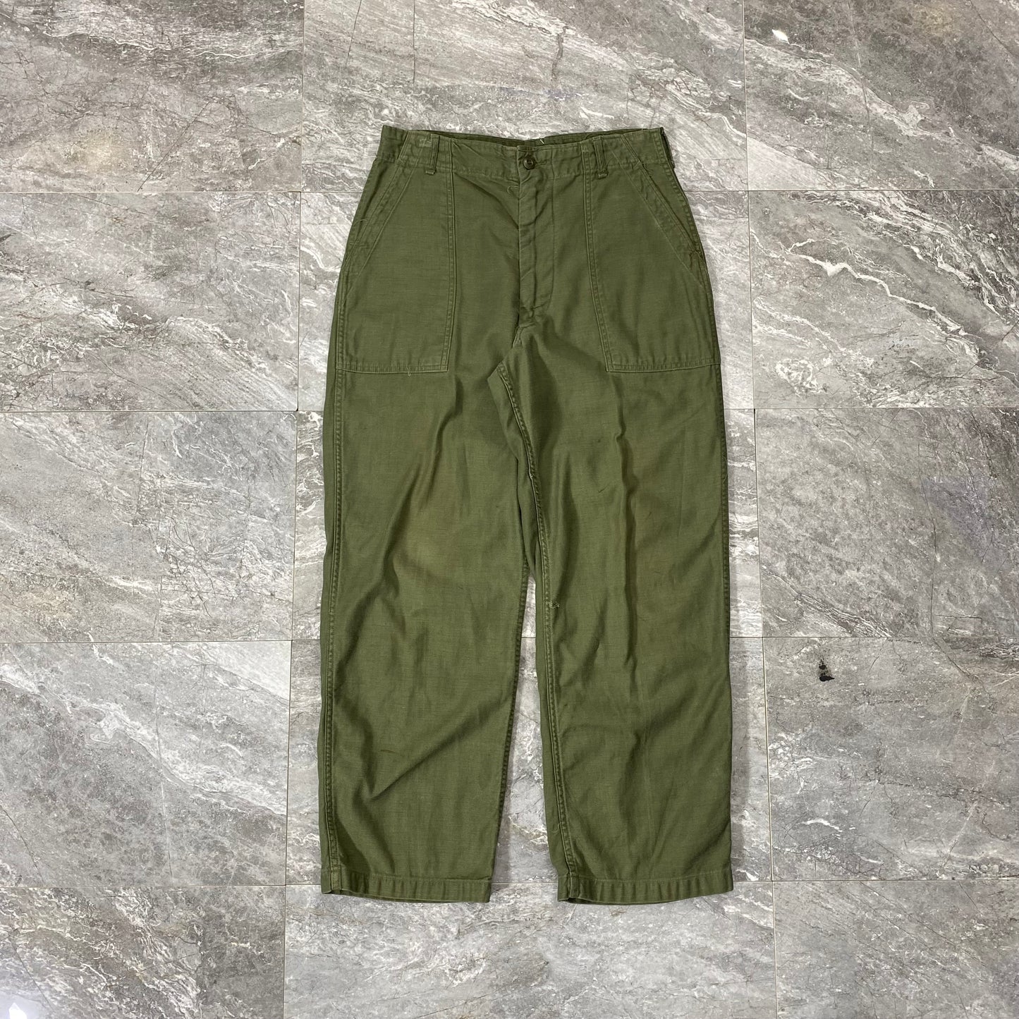 Vintage Military Olive Green Trousers (32)