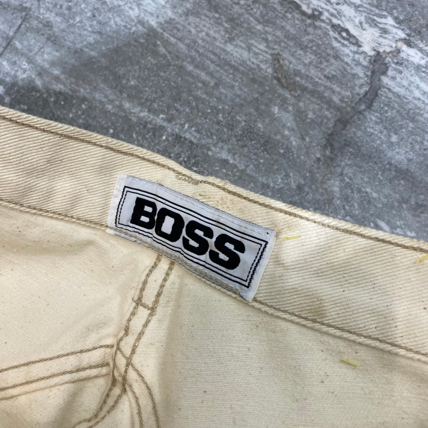 Vintage Boss Cream Carpenter Pants (31)