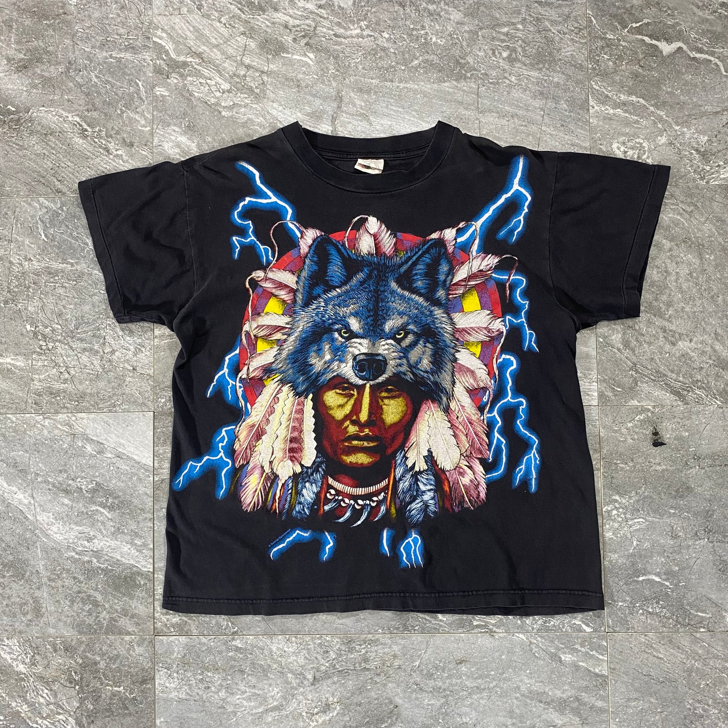 Vintage USA Thunder Indian Wolf Tee (L)