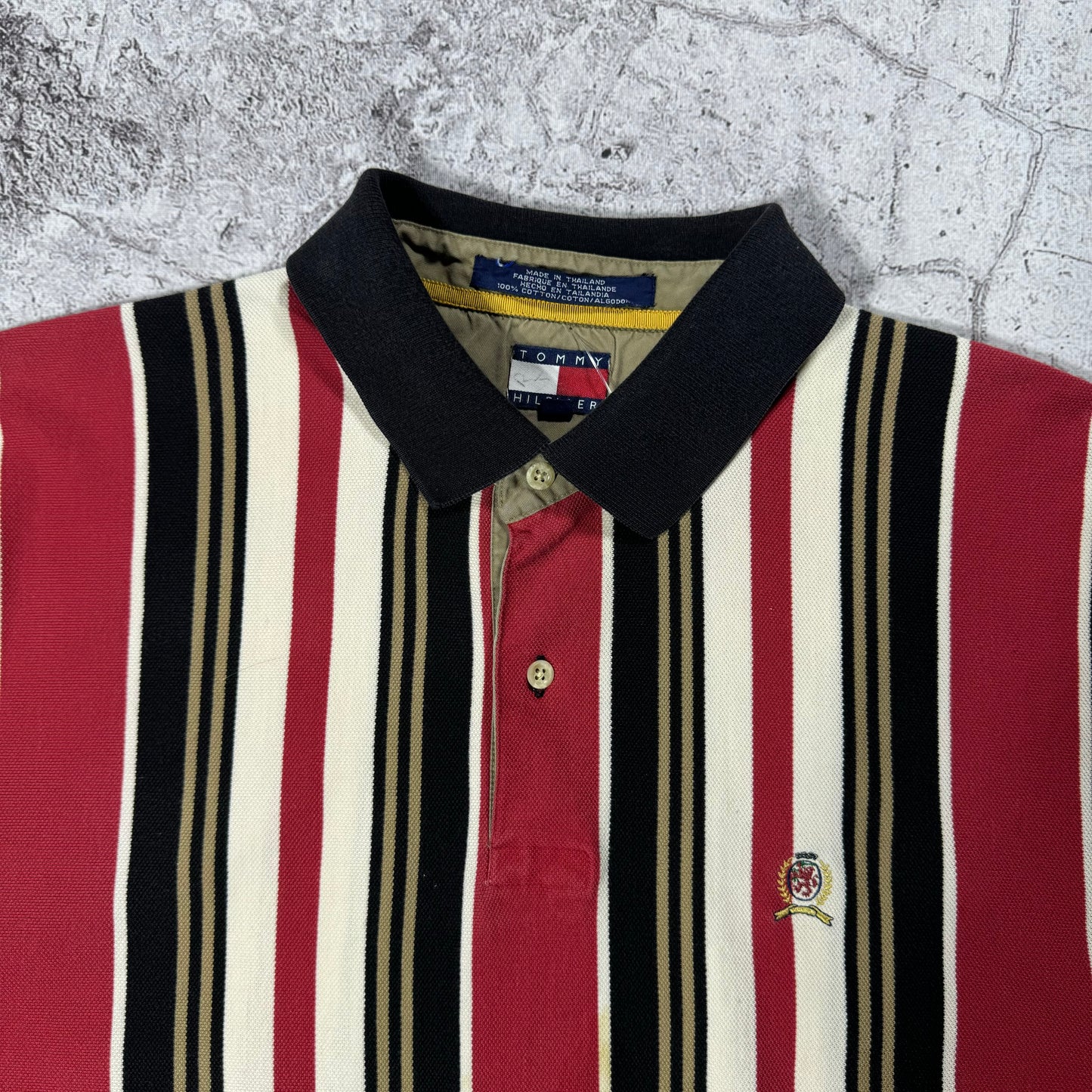 Vintage Tommy Hilfiger Striped Polo (XL)