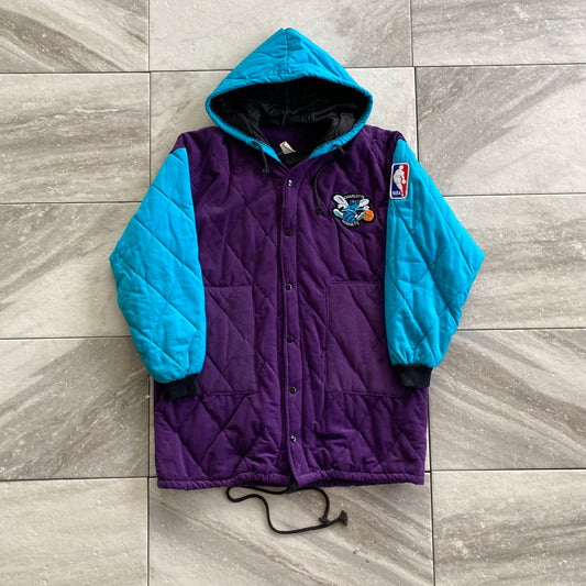 Vintage Charlotte Hornets Quilted Parka Jacket (S)