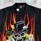 Vintage Dragonfly Roadhouse Skull Gambling Button Up Shirt (XL)