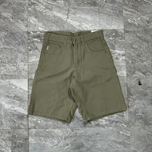 Carhartt Olive Green Canvas Utility Shorts (28)