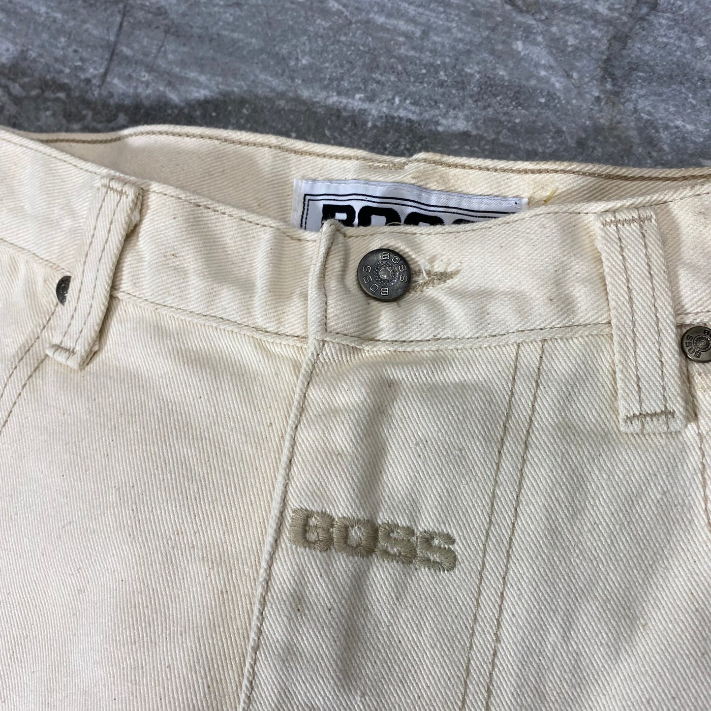 Vintage Boss Cream Carpenter Pants (31)