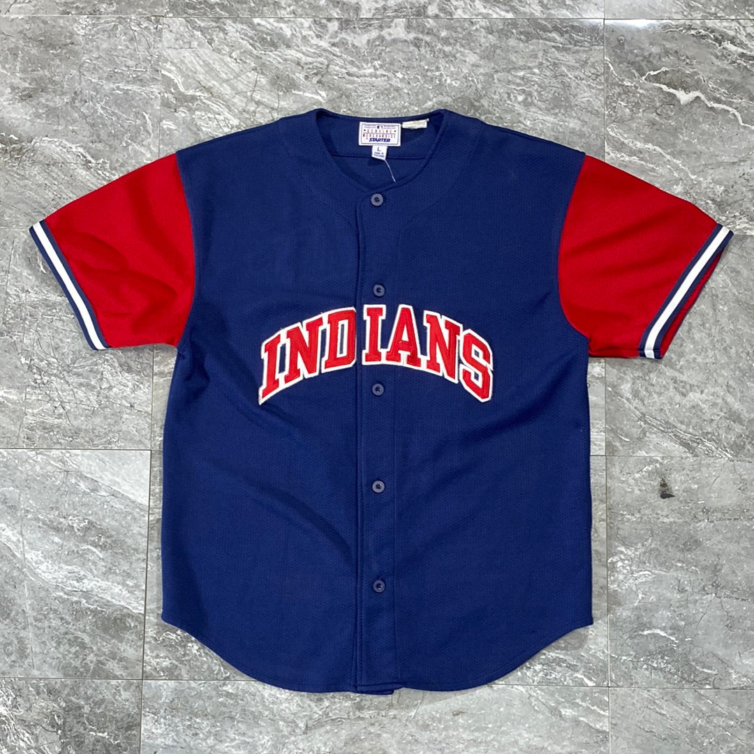 Vintage Starter Cleveland Indians David Justice Baseball Jersey (L)