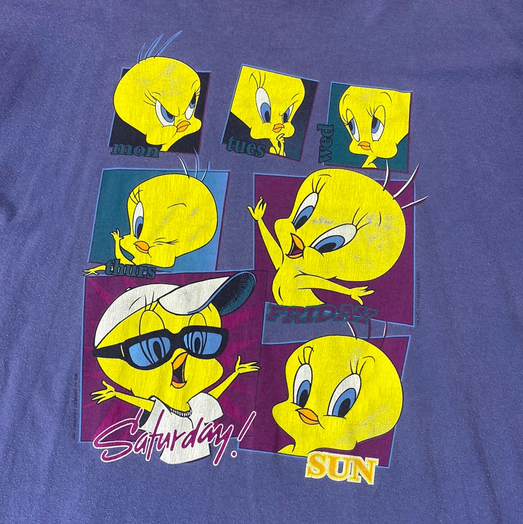 Vintage Tweety Days Of The Week Long Tee (XL)