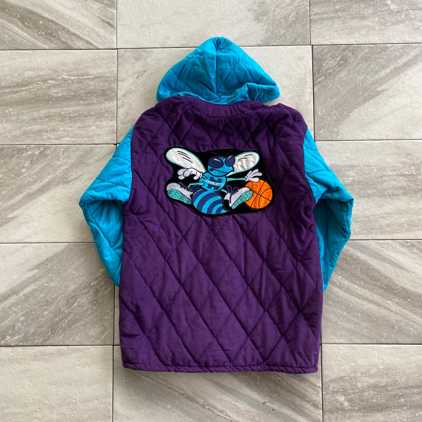 Vintage Charlotte Hornets Quilted Parka Jacket (S)