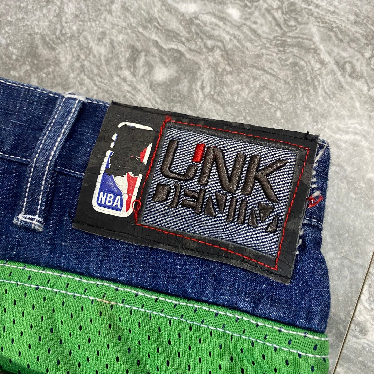 Y2K Unk Denim Boston Celtics Paul Pierce Jean Shorts (38)