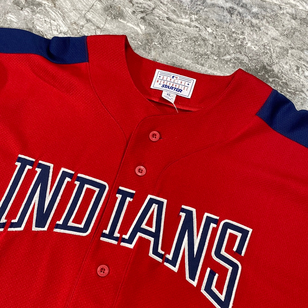 Vintage Starter Cleveland Indians Baseball Jersey (XL)