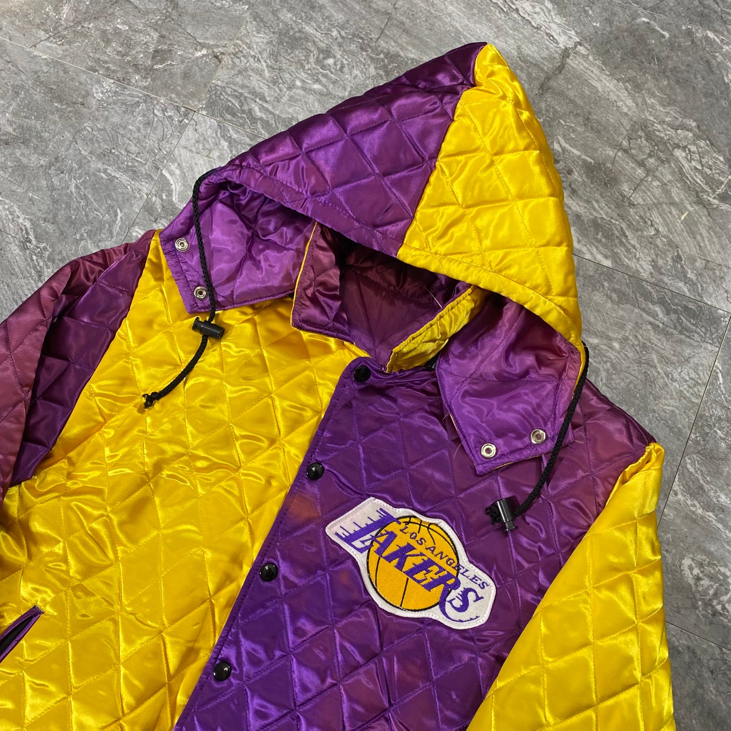 Vintage Los Angeles Lakers Satin Quilted Split Jacket (L)