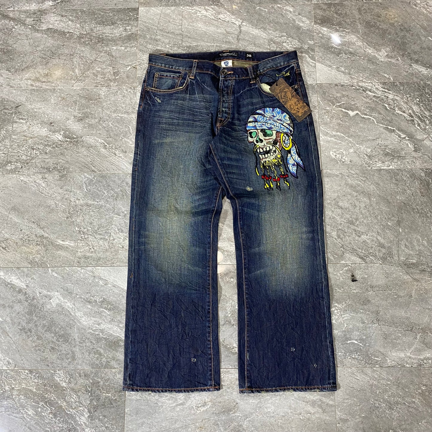 Vintage Ed Hardy Jenny Pirate Denim Jeans (38)