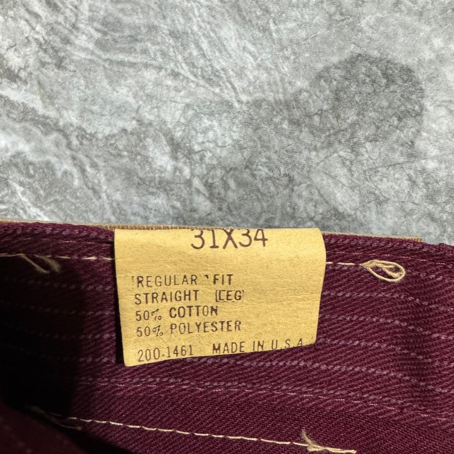 Vintage Lee Regular Fit Burgundy Pin Stripe Pants (31)