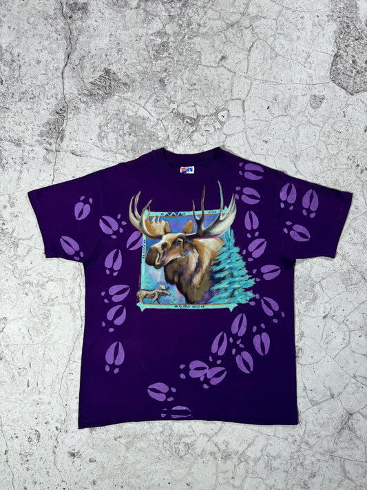 Vintage 1993 AOP Alaska Moose Tee (L)