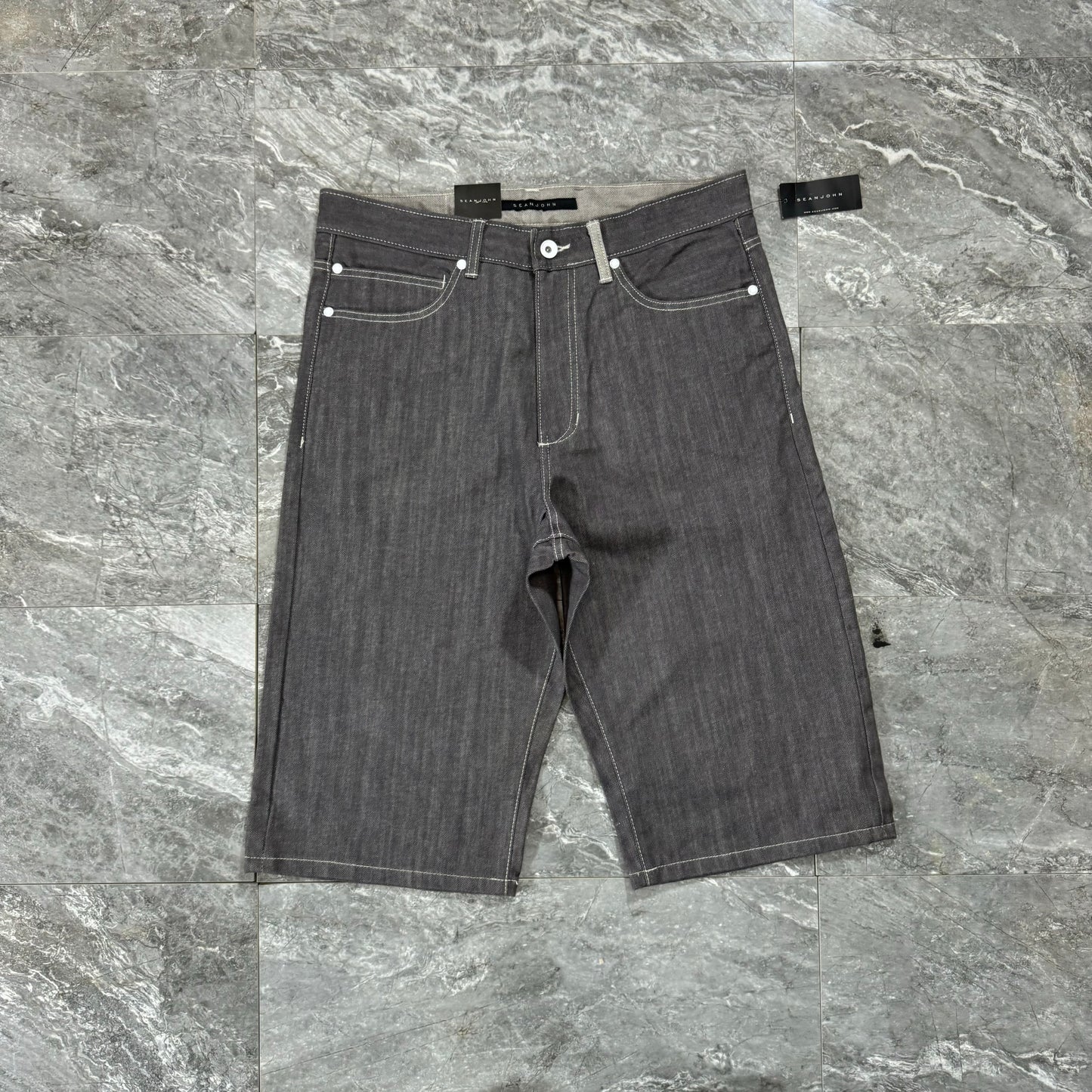 Y2K Sean John Grey Denim Shorts (34)