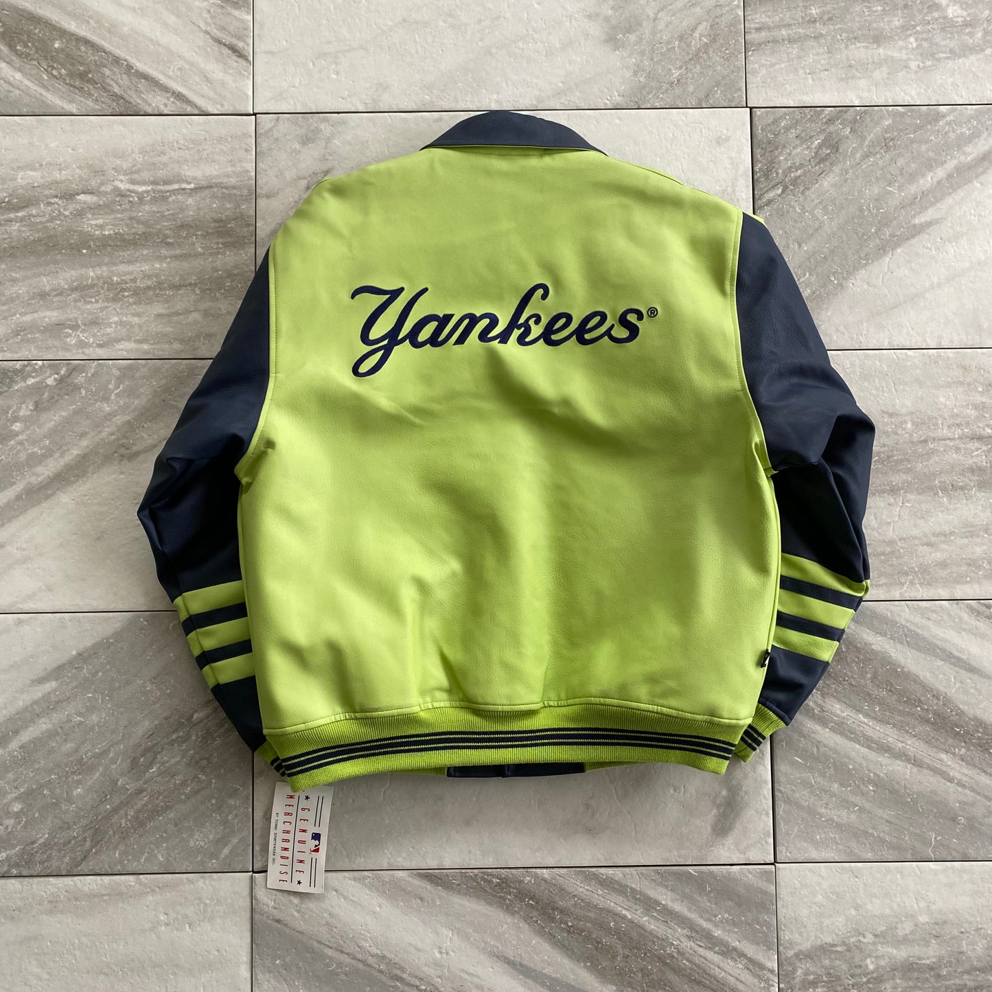 Vintage First Down New York Yankee Leather Jacket (XL)