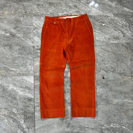 Vintage 80s Berle Tailored Orange Corduroy Pants (32)