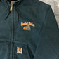 Vintage Carhartt Teal Hooded Zip Up Jacket (L)