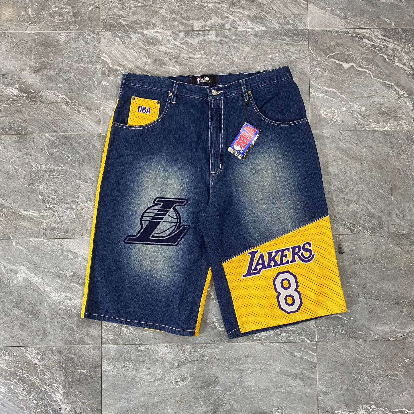 Y2K Unk Denim Los Angeles Lakers Kobe Bryant Jean Shorts (38)