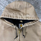 Carhartt Distress Tan Hooded Zip Up Jacket (M)