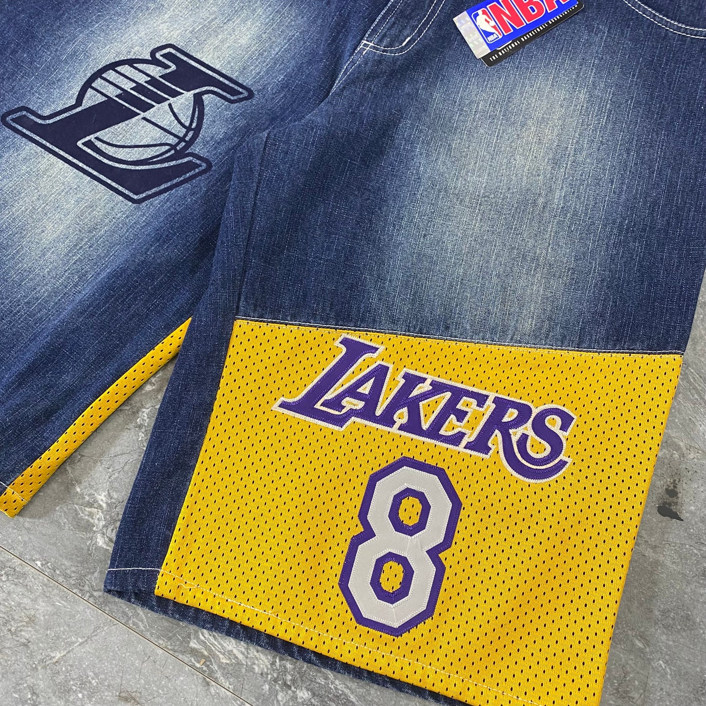 Y2K Unk Denim Los Angeles Lakers Kobe Bryant Jean Shorts (38)