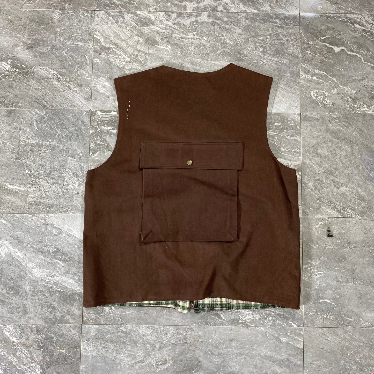 Vintage Be-Bop Brown Reversible Vest (M)(L)