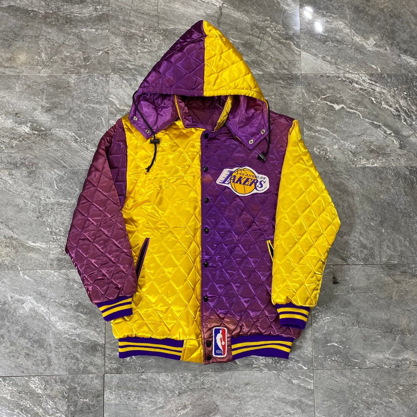 Vintage Los Angeles Lakers Satin Quilted Split Jacket (L)