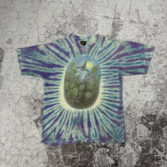 Vintage Good Time Wizard Distressed Tie Dye Tee (L)