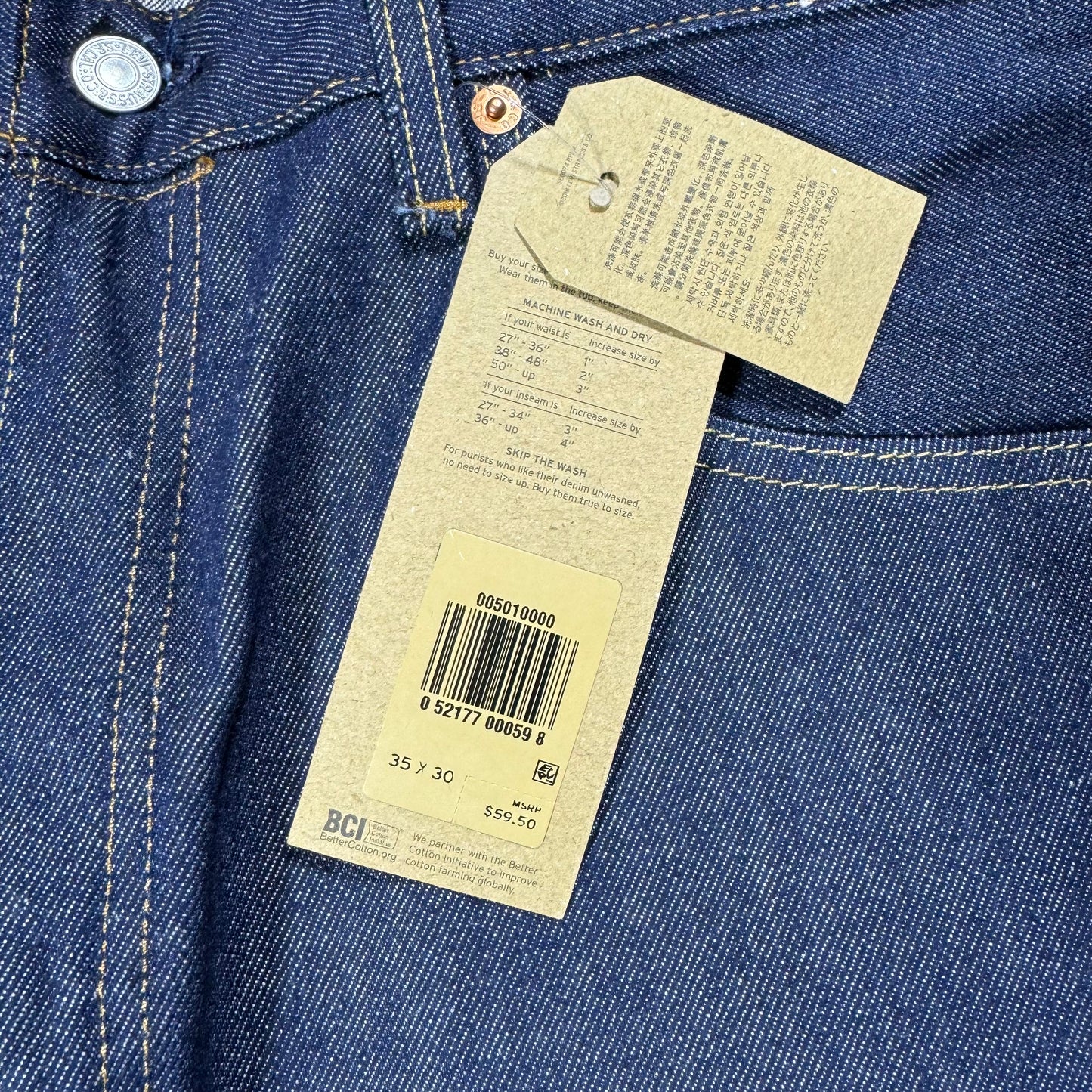 Levi’s 501 Straight Leg Blue Denim Jeans (35x30)