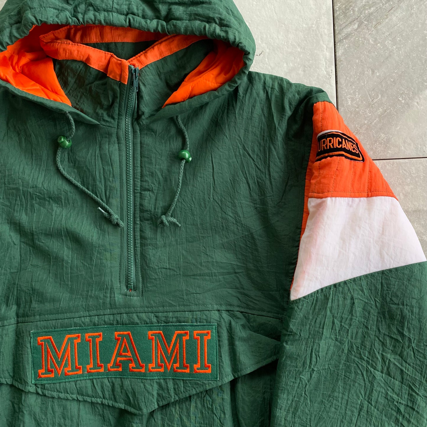 Vintage University Of Miami Hurricanes Puffer Jacket (2XL)