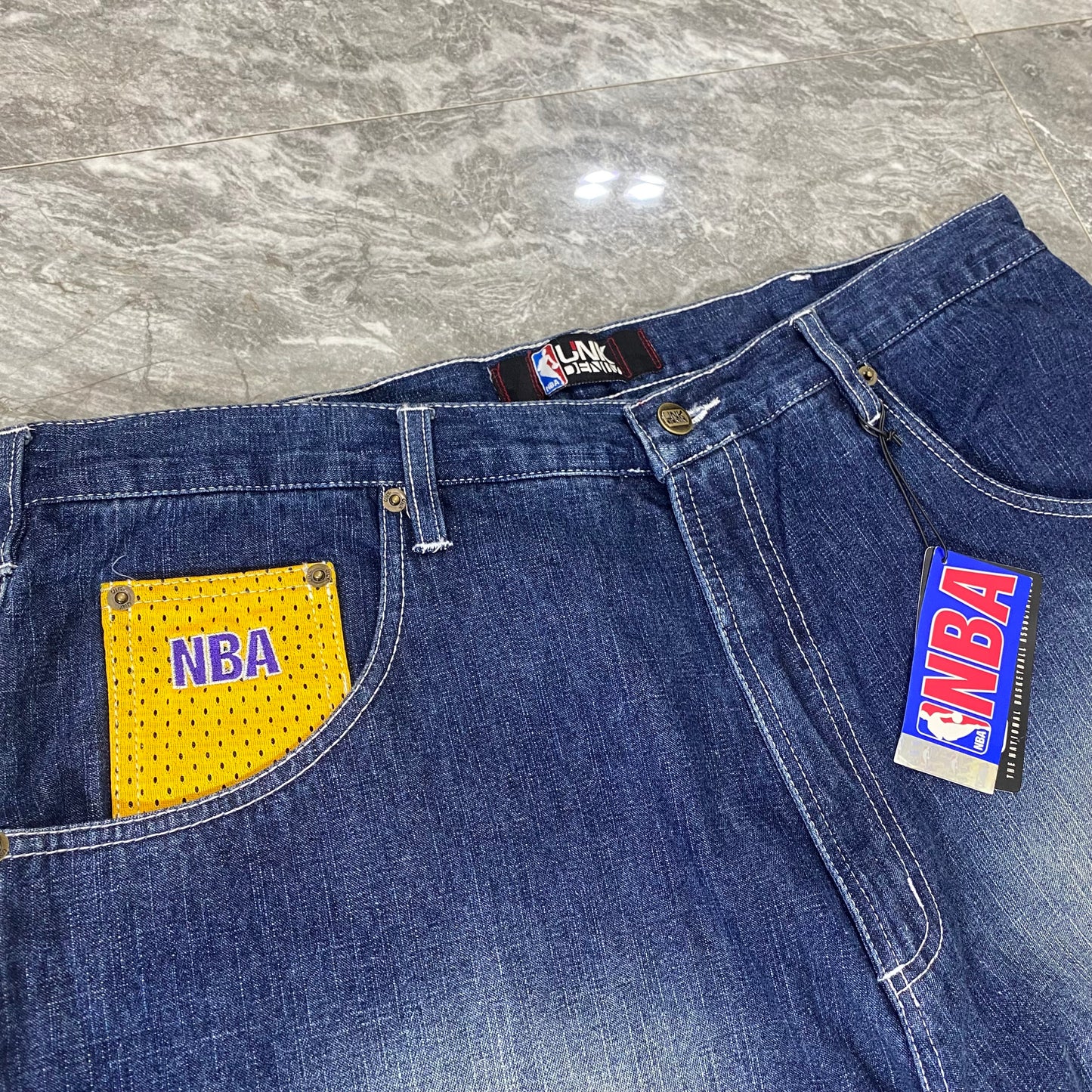 Y2K Unk Denim Los Angeles Lakers Kobe Bryant Jean Shorts (38)