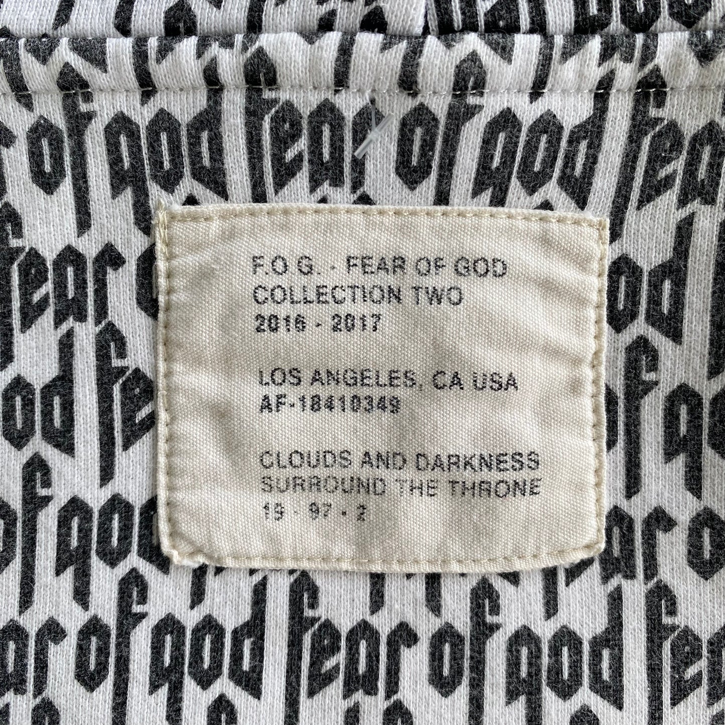 Fear Of God Essentials AOP Collection 2016-2017 Hoodie (Fits Like L)