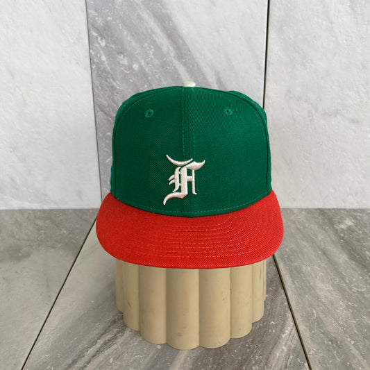 Fear Of God Essentials New Era Green Orange Fitted Hat (7)