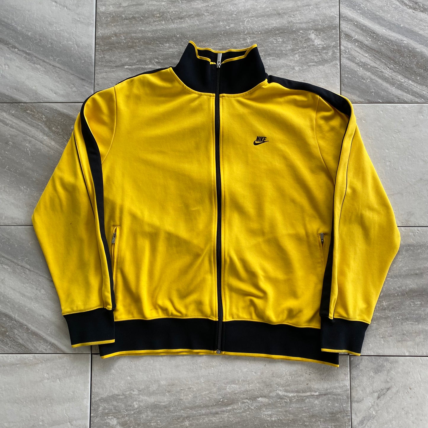 Nike Yellow Black Stripe Track Jacket (2XL)