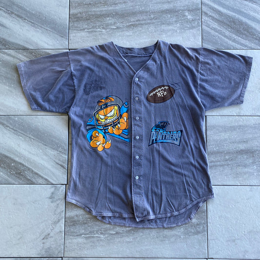 Vintage 90s Garfield x Carolina Panthers Baseball Jersey (XL)